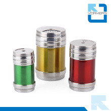 Colourful Rotatable Stainless Steel Salt Pepper Spice Seasoning Condiment Bottle